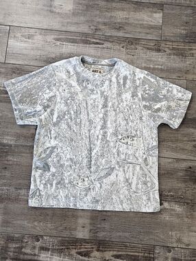 Camo FLEECE FACOTRY Short Sleeve Sweatshirt Tee Men's Sizing Small